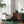 Beside the Seaside linen by Annika Reed in pink and green, seaside stripes in a living room
