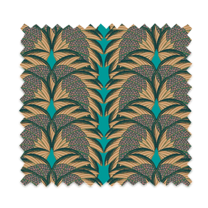 Plume velvet by Tatie Lou in teal, flat sample of Deco plumes