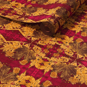 Red River grasscloth by Dami and Em Design in red and orange, roll showing a mirrored marble design