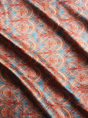 Lace velvet by Dami and Em Design in copper, draped close-up of a lace pattern