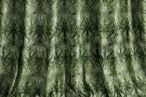 Lace velvet by Dami and Em Design in sage green, in soft folds showing a lace pattern