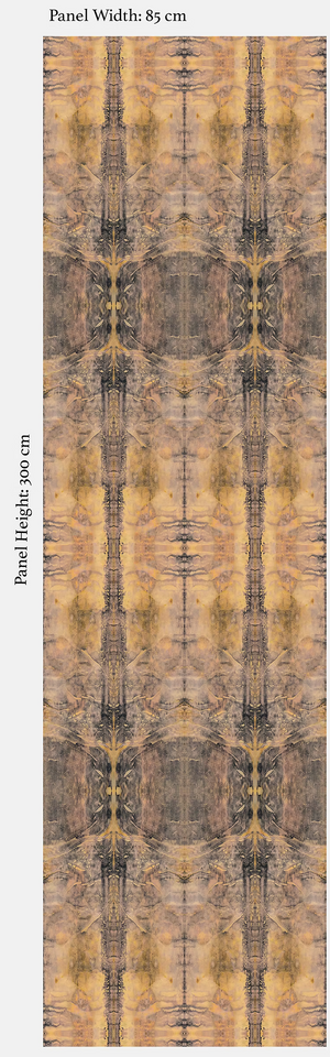 Sandstorm grasscloth by Dami and Em Design in gold, full repeat of a woven design