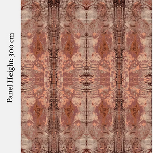 Scarlet Sky grasscloth by Dami and Em Design in red, full repeat of a woven design