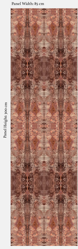 Scarlet Sky grasscloth by Dami and Em Design in red, full repeat of a woven design