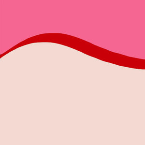 Scroll border wallpaper by Parker and Jules in pink, flat sample of a wavy scroll border