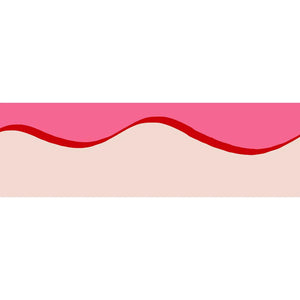 Scroll border wallpaper by Parker and Jules in pink, full repeat of a wavy scroll border