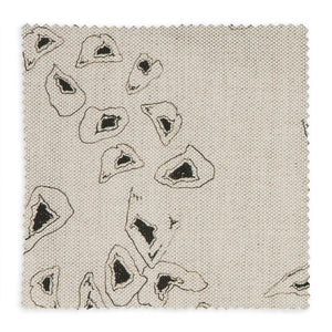 Seeds linen by Bethie Tricks in black and white, full repeat of scattered seeds
