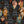 Showtime wallpaper by Brand McKenzie in navy, pattern detail of vintage theatre performers