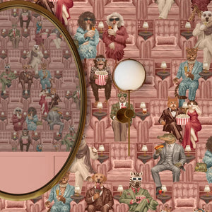 Showtime wallpaper by Brand McKenzie in pink, close-up of vintage theatre performers