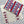 Morello linen by Bethie Tricks in red and blue, sample swatch set showing block-print stripes