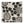 Stems linen by Bethie Tricks in black and white, full repeat of bold stem and dot shapes