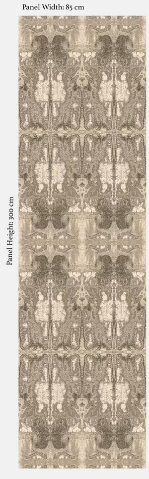 Stone grasscloth by Dami and Em Design in beige, full repeat of a woven design