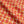 Sun Bloc linen by Bethie Tricks in orange and pink, draped, showing a painted grid
