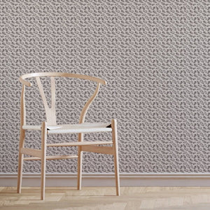 Sunflower Seed wallpaper by Seed Home Designs in black, sunflower seeds in a living room
