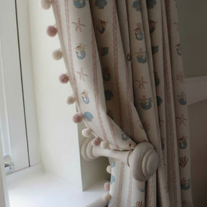 Swim Away with the Mermaids Linen Fabric by Annika Reed Studio