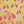 Sycamore linen by Bethie Tricks in yellow and pink, flat sample of sycamore seeds