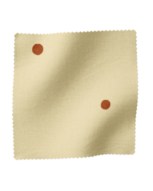 Tiddlywinks Linen Fabric in Yellow and Red Dot