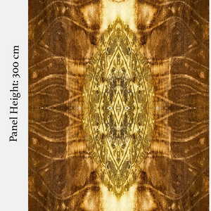 Totem grasscloth by Dami and Em Design in gold, full repeat of a totem design