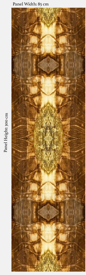 Totem grasscloth by Dami and Em Design in gold, full repeat of a totem design