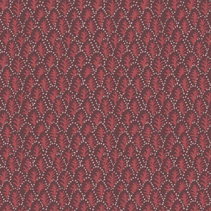 Trees II linen by Parker and Jules in red, full repeat of tiny stylised trees