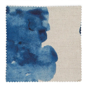 Waves linen by Bethie Tricks in blue, full repeat of inky waves