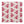 Wild linen by Bethie Tricks in pink, pattern sample of block-print leaf sprigs