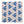 Wild linen by Bethie Tricks in blue, flat sample of block-print leaf sprigs