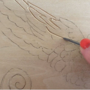 Winged Lion wallpaper by Annika Reed, the artist's artwork in progress showing winged lions