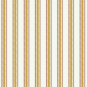 Zig and Zag wallpaper by Annika Reed in mustard, flat sample of zigzag stripes