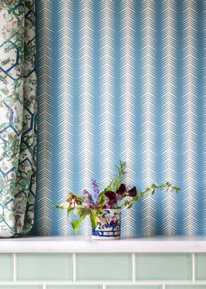 Ziggy Wallpaper in Wedgwood by Parker and Jules, shown in situ